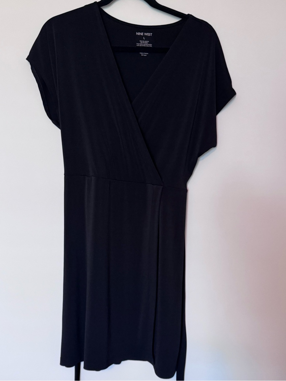Nine West Black Faux Wrap Dress Size Large